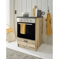 Home affaire Herdumbauschrank Sherwood mit Apothekergriffen aus Metall, Breite der Arbeitsplatte 63 cm