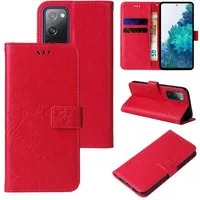 Tec-Expert Handyhülle Cover Tasche Hülle für Samsung Galaxy S20 FE 6,5 Zoll, Klapphülle Case mit Kartenfach Fliphülle aufstellbar, Motiv Blumen