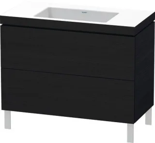 Duravit L-Cube c-bonded Set bodenstehend Eiche Schwarz Matt 1000x480x698 mm - LC6938N1616 LC6938N1616