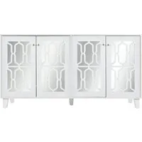 Flieks Sideboard (1 St), Schrank mit 4 Spiegeltür Anrichte Kommode Wohnzimmer Schlafzimmer