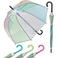 Esprit Stockregenschirm Glockenschirm mit Automatik transparent, durchsichtig