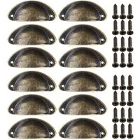 maDDma Muschelgriff 12 Muschelgriffe inkl. Schrauben 81x35mm, antik-bronze