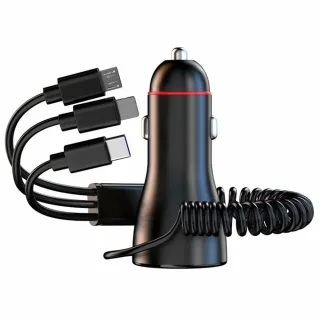 230W Car Charger PD30W QC3.0 with 100W Super Fast Charging Cable Digital Display Multi-Function Lighter Adapter