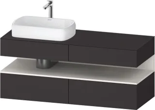 Duravit Qatego Konsolenwaschtischunterbau wandhängend Graphit Supermatt 1400x550x600 mm - QA47650848 QA4765084800000
