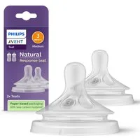 Philips AVENT Flaschensauger Natural Response SCY963/02, 2 Stück mit Anti-colic-Ventil, mittlere Durchflussrate