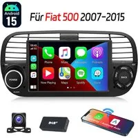 ESSGOO DAB+ Für 2007-15 Fiat 500 7" Android15 Carplay GPS RDS NAVI 4+64GB Autoradio (FM, RDS, 4+64GB(optional), DAB+ (optional), DAB (optional), Touchscreen GPS Navi Apple Carplay & Android Auto)
