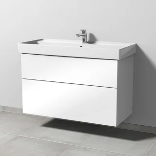 Sanipa 3way Waschtischunterbau zu Villeroy & Boch Collaro Waschtisch mit 2 Auszügen, Weiß-Glanz SF83778
