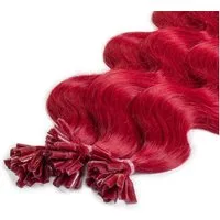 hair2heart Echthaar-Extension Premium Bondings gewellt #0/44 Rot-Intensiv 40cm
