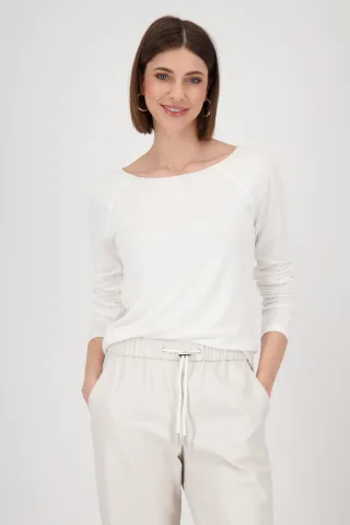 monari - Basic-Langarmshirt off-white - Gr. - 40