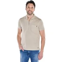 Engbers Poloshirt Herren Poloshirt mit Reißverschluss, Beige