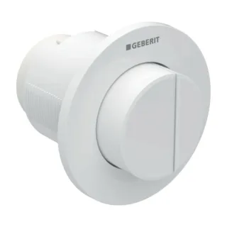 Geberit WC-Steuerung Typ 01 116044111 pneumatisch, Kunststoff, 2-Mengen-Spülung, vorragend, weiß-alpin