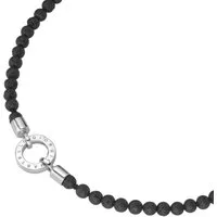 GIORGIO MARTELLO MILANO Kette ohne Anhänger aus Lavastein-Kugeln, Silber 925