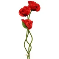 Kunstblume Mohnblume Rot Kunstblume 58-74cm 3er Set Dekoration, 3 Stück, Florists Products, Höhe 74 cm