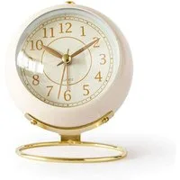 MOPUEA Quarzwecker Analoger Retro-Wecker, kleine Schreibtischuhr mit Nachtlicht, leise geräuscharm, Tischuhr ideal für Schlafzimmer, Wohnzimmer, Nachttisch