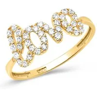 Unique Goldring Unique Ring 333er Gelbgold (8K Gold) Love Schriftzug + Zirkonia GR0092