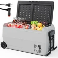 TLGREEN Kühlbox Kompressor Kühlbox 32L, bis -20℃, Zweizonen-Temperaturregelung, 32 l, MAX/ECO Modus, DC 12/24V, Camping Kühlschrank,Kühlbox Auto