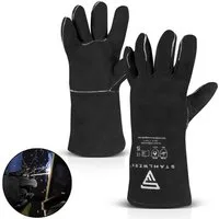 STAHLWERK Arbeitshandschuhe Schweißerschutzhandschuhe Schweißerhandschuhe Hitzeschutzhandschuhe (Set, 1-St., Einzelartikel) feuerbeständig, robust, strapazierfähig und abriebfest
