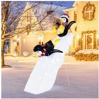 COSTWAY Weihnachtsfigur (1 St), Weihnachtsdekoration, Pinguin-Dekoration, LED