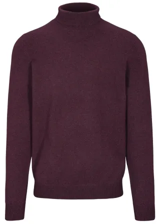 COMMANDER Finest Clothing - Rollkragen Pullover Basic,uni plum mel. - Gr. - XXL