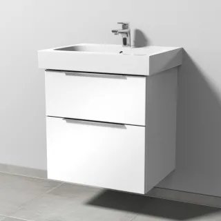 Sanipa 3way Waschtischunterbau zu Geberit iCon Waschtisch mit 2 Auszügen, Weiß-Glanz UF65078