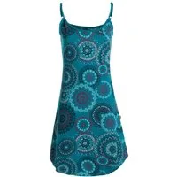 Vishes Minikleid Damen Sommer-Kleider Jersey-Kleid Mini-Kleid Spagettiträger-Kleid Goa, Guru, Hippie Style
