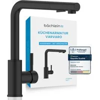 Bächlein Spültischarmatur Elegante Küchenarmatur Varvaro (Schwarz-matt) hochwertige Designarmatur mit ausziehbarer Wasserbrause