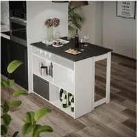 Vicco Bartisch Dominic, Anthrazit/Weiß, 116 x 37 cm 4x offene Fächer und 1x Tür (1-St)