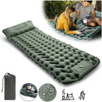 CALIYO Isomatte mit eingebauter Pumpe Camping luftmatratze mit kopfkissen für Outdoor, Outdoor campingmatte schlafmatte kleines packmass
