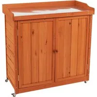 COSTWAY Geräteschrank mit herausnehmbarem Regal, auf Rollen, 98,5x48x100cm