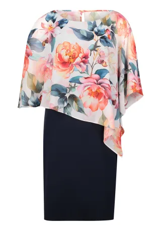 Vera Mont - Cocktailkleid patch dark blue/red - Gr. - 48