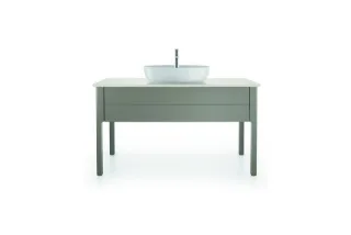 Duravit Luv Konsolenwaschtischunterbau bodenstehend Stein Grau Seidenmatt 1338x570x743 mm - LU956109 LU956109292