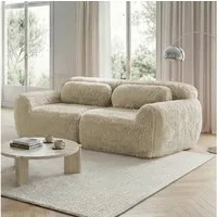 Odikalo Sofa Ecksofa Schlafsofa Modulares Sofa, Plüschstoff, 2-Sitzer Sofa, Plüschstoff, rahmenloses modulares Design, frei kombinierbar, mit Kissen. Weich, hochelastischer Schaumstoff, rutschfester Boden, geeignet für Wohnzimmer, Schlafzimmer, Arbei