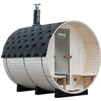 HOME DELUXE Fasssauna mit Holzofen - 4-6 Personen, BxTxH: 210 x 240 x 210 cm, inkl. Holzofen @ Saunazubehör, Gartensauna