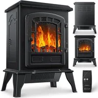 KESSER Elektrokamin 2 in 1, Heizfunktion, 3D Kaminfeuer-Effekt, mit zwei Heizstufen, Sicherheitsabschaltung, Thermostat Regler