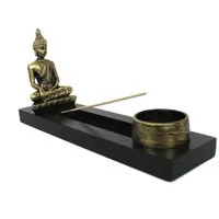 Yudu Dekofigur Zen - Garten mit Buddhafigur Ganesha Teelicht Räucherstäbchen