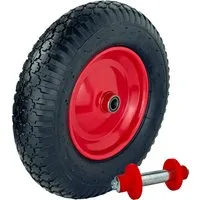 TRUTZHOLM Schubkarren-Rad 390x95 mm 4.80 4.00-8 Luftbereifung inkl. Achse Ersatzrad Metallfelge (1 St)