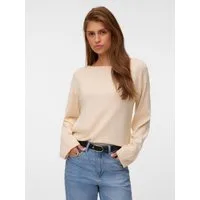 Vero Moda Strickpullover VMNOMA LS BOATNECK PULLOVER NOOS Baumwolle