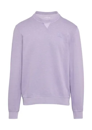 s.Oliver Red Label - Crewneck-Sweatshirt mit Logo-Detail violet - Gr. - M