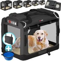 Cadoca Tiertransportbox, faltbar S 50x34x36cm Hundebox Hundetransportbox Anthrazit