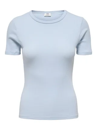 JDY - JDYLUCKY S/S O NECK TOP JRS NOOS Cashmere Blue - Gr. - XS