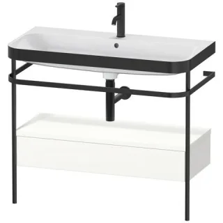 Duravit Happy D.2 Plus c-bonded Set mit Metallkonsole und Schubkasten Weiß Supermatt 975x490x850 mm  HP4743O8484