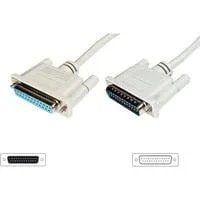 Serielles Datatransfer Verlängerungskabel, D-Sub25 (Stecker) > D-Sub25 (Buchse) beige, 5 Meter