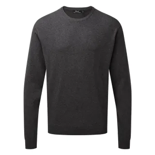 Premier Erwachsene Unisex-Pullover mit Rundhalsausschnitt aus reicher Baumwolle (Holzkohle)