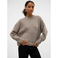 Vero Moda Strickpullover VMBOOM LS O-NECK PULLOVER GA NOOS Materialmix, loose fit