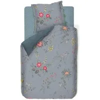 PiP Studio Bettwäsche Fleur Grandeur Blau, Perkal, 2 teilig, Dahlien, Zweige, Muster