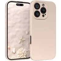 EAZY CASE Handyhülle für Apple iPhone 16 Pro Hülle Silikon 6,3 Zoll, Bumper Case Matt Slimcover Silikonschutzhülle elastisch Taupe / Beige