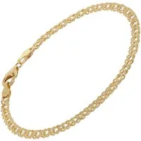 trendor Gliederarmband 925 Silber Goldplattiert Zwillingspanzer 3,9 mm