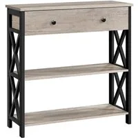 Yaheetech Konsolentisch, Flurtisch Eingangtisch Sideboard X-förmiger Rahmen Beistelltisch