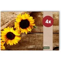 matches21 HOME & HOBBY Platzset Abwaschbare Tischsets 4er Set Sommer Sonnen-Blumen, (4-St), Platzsets als Tisch-Untersetzer und Tisch-Deko für Esstisch Teller