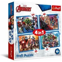 Trefl Puzzle Puzzle Brave Avengers 4in1 (35,48,54,70 Teile), Puzzleteile